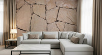 Detailed view of the structured rock in the Cladding Texture Wall Mural., GD6150