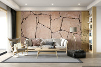 Contemporary furniture styled against the Stone Cladding wallpaper., GD6150