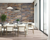 Faux stone texture on Stone Cladding Wall Mural accent wall.