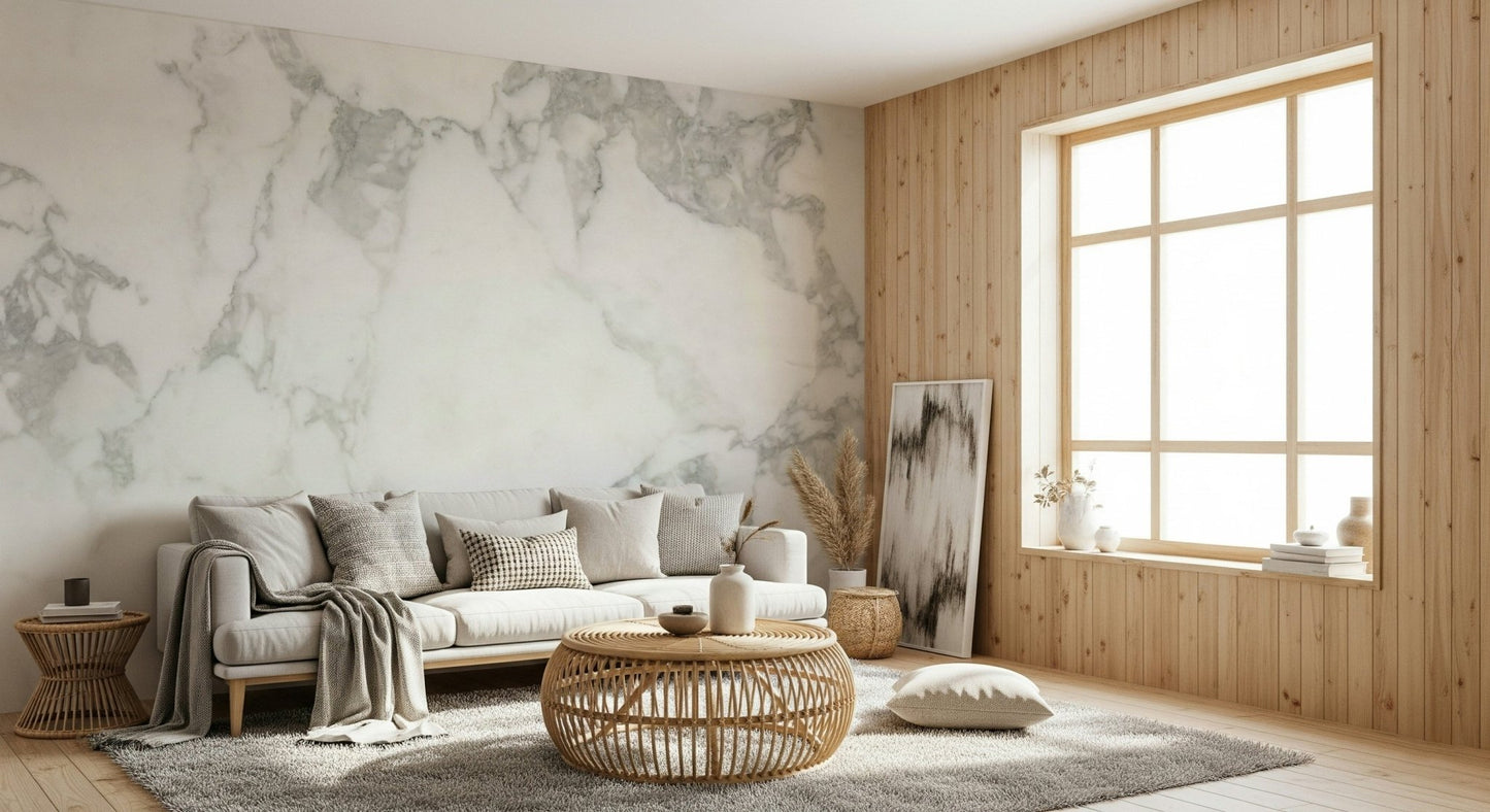 Stone Effect Wallpaper elevating a modern industrial space.