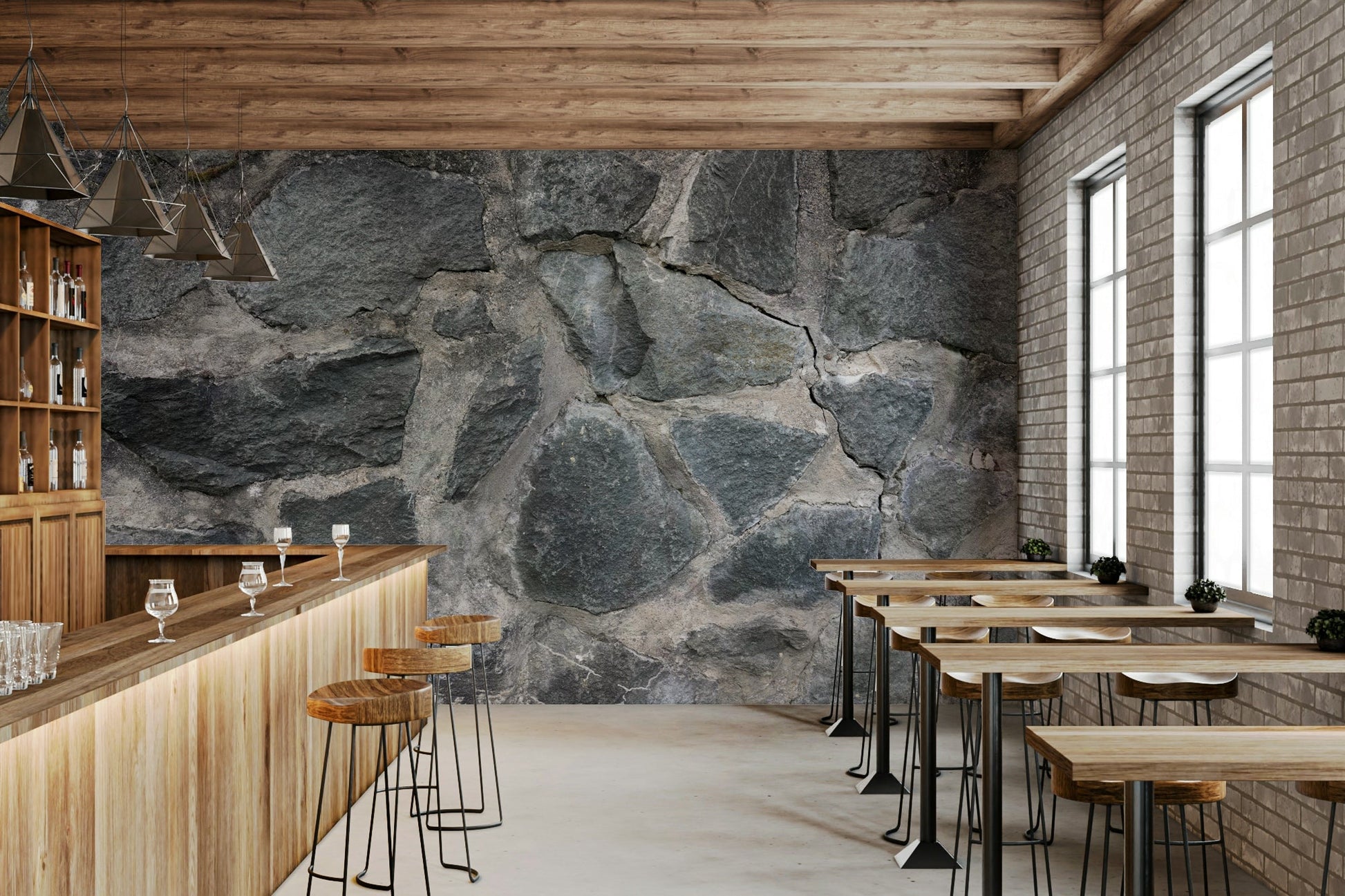 High-resolution image of the natural stone wall texture.