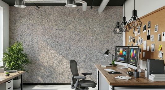 Stone Harmony Wall Mural living room feature wall neutral decor.