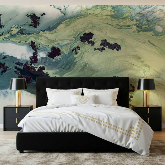 A beautiful subtle stone marbling wallpaper mural for a modern home.