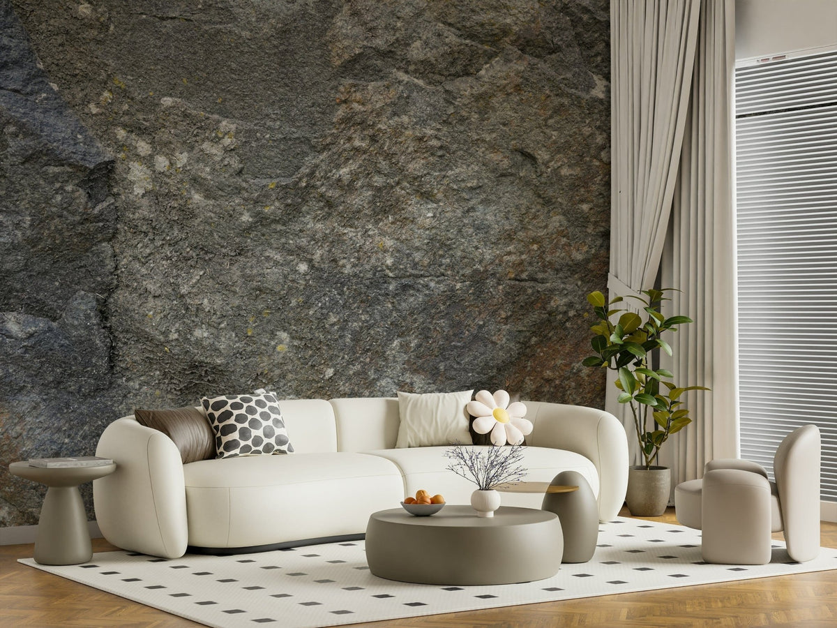 Rustic gray stone texture wallpaper mural close-up., GD6080