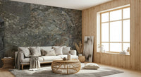 Living room with stone wallpaper for walls accent., GD6080