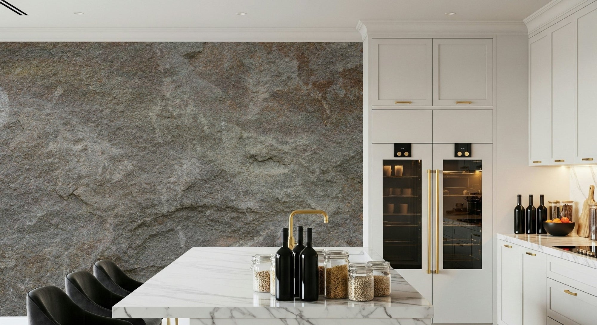Close-up of the realistic stone texture mural, GD6090