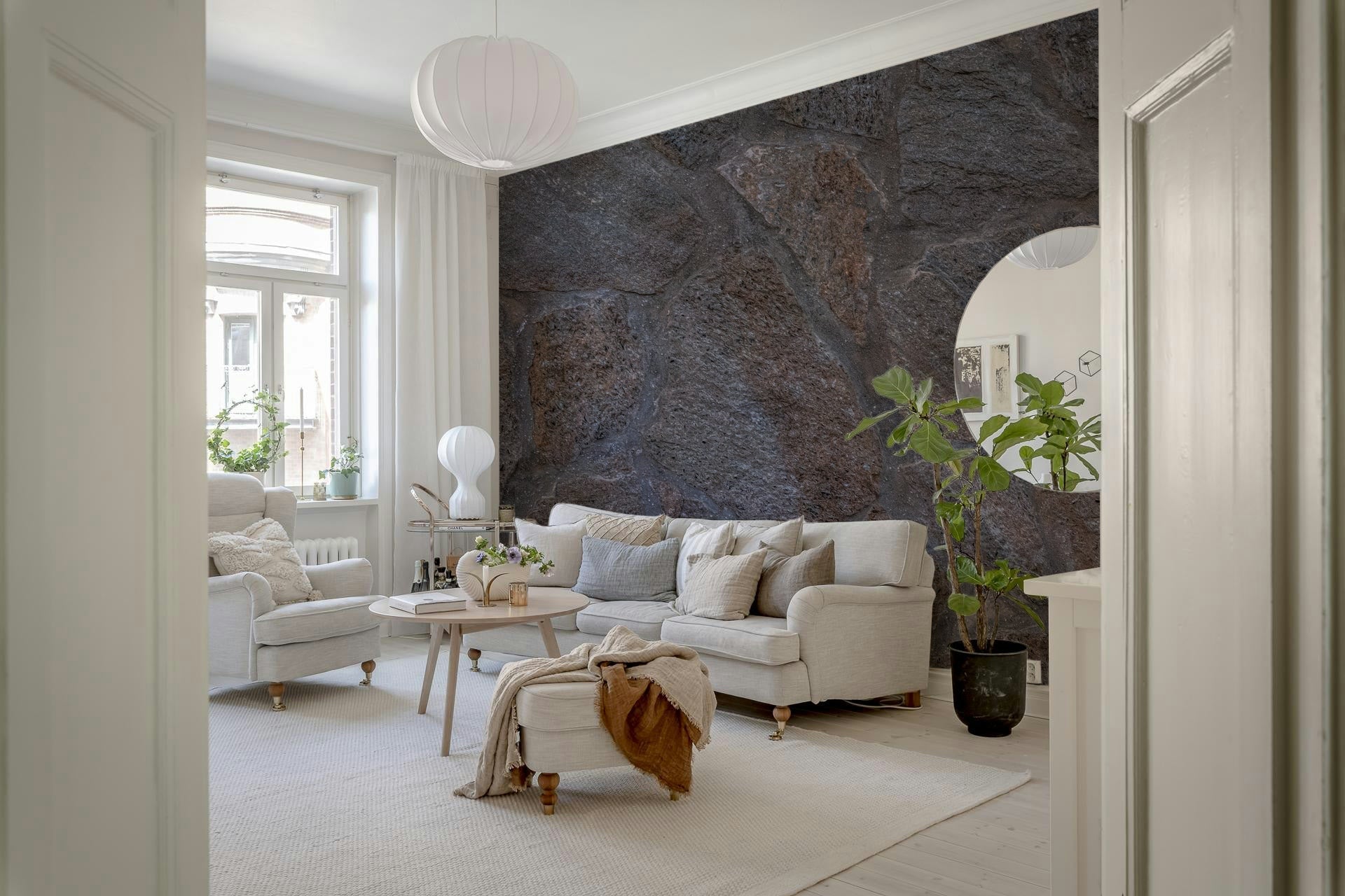 A serene abstract stone wall mural for your decor.

