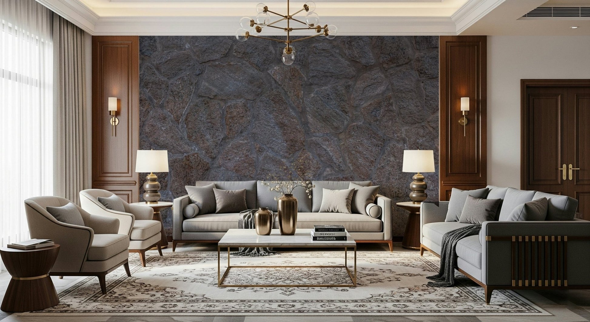 A classic stone texture wallpaper for walls.


