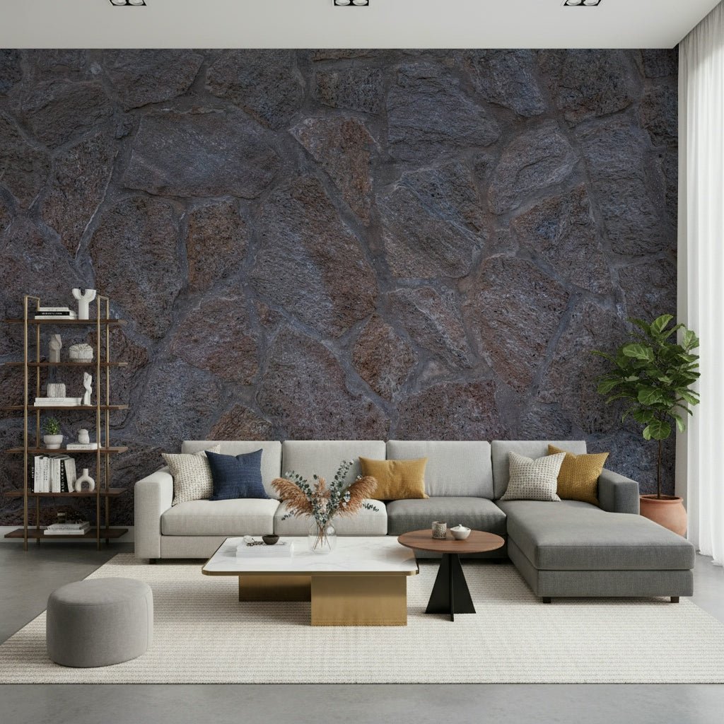 A beautiful rustic stone texture wallpaper mural for a modern home.

