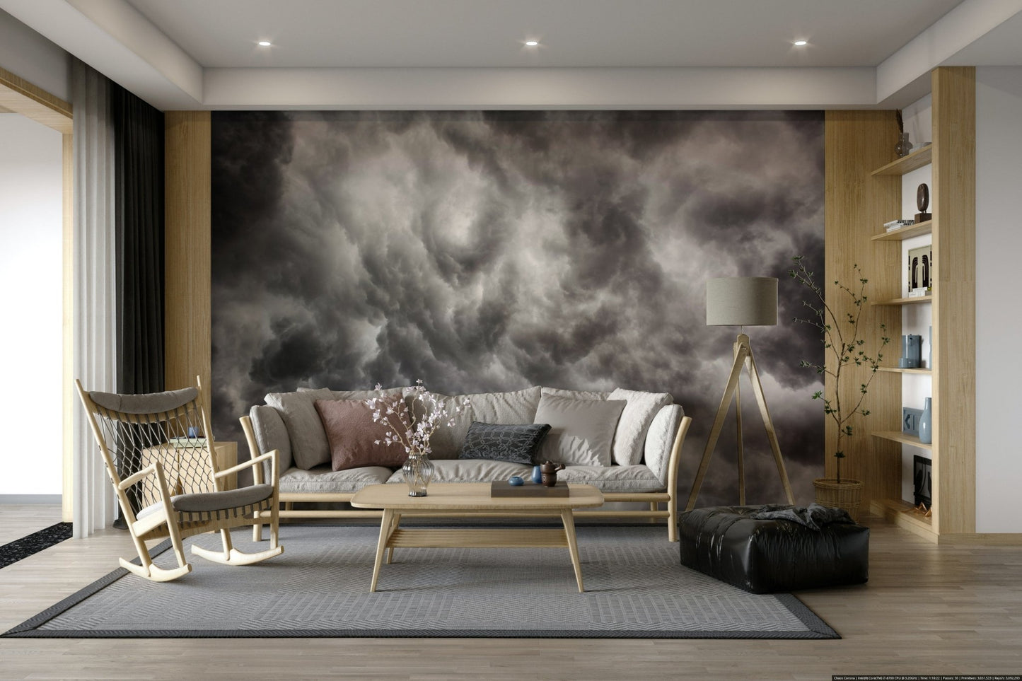 A brooding upward view of storm clouds fills the Storm #1 wall mural GD4902
