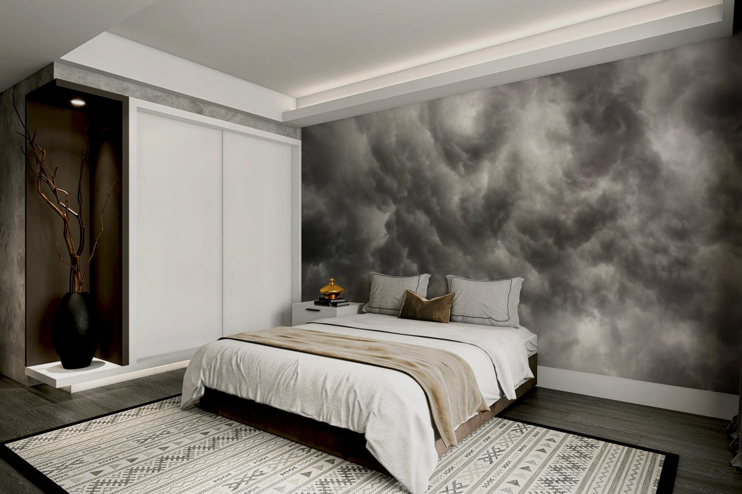 Dense stormy vapour rolls edge to edge across this wall mural GD4902
