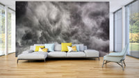 Swirling silver and charcoal vapours build across the Storm #1 wall mural GD4902
