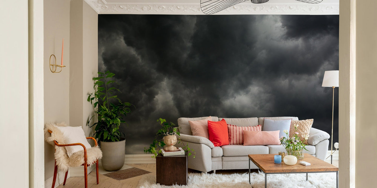 Turbulent grey skies churn across the width of the Storm #2 wall mural GD4901
