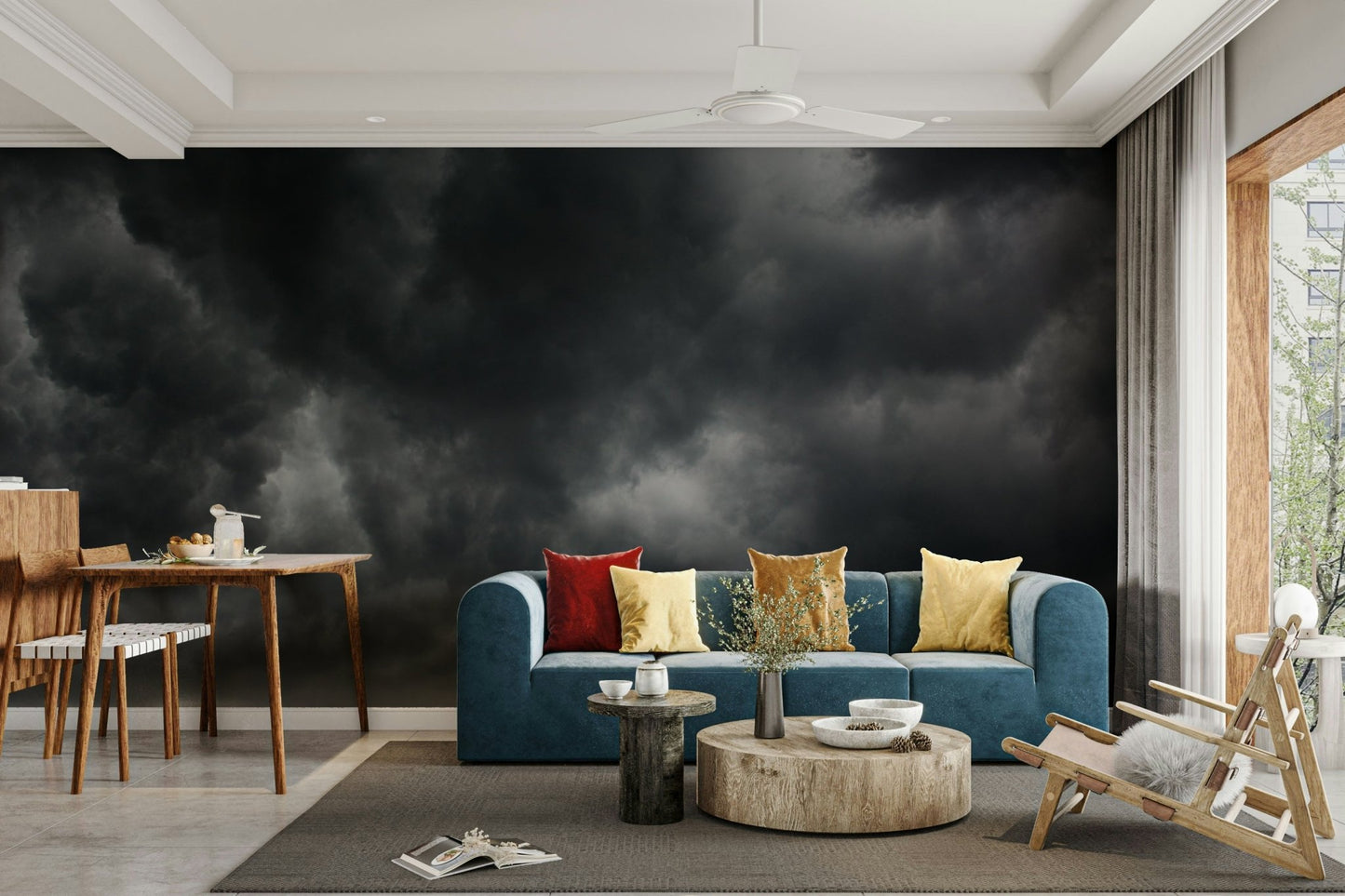 Billowing dark clouds gather overhead in the Storm #2 wall mural GD4901
