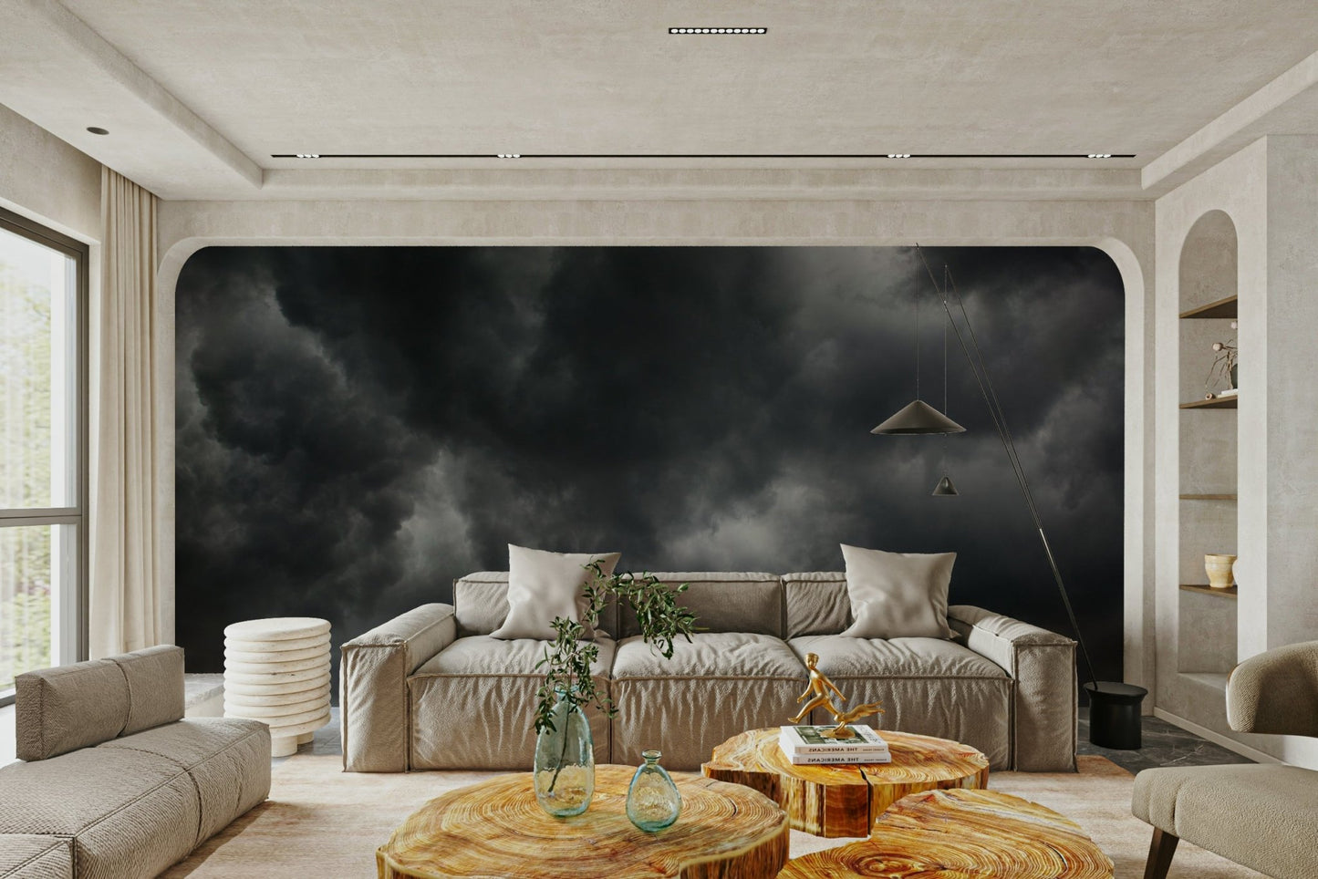 Moody charcoal and silver tones sweep through this Storm #2 wall mural GD4901
