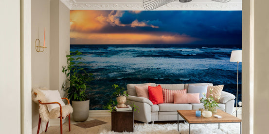 Storm over the Mediterranean Wall Mural with dramatic sunset seascape GD4894
