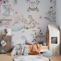Enchanting storybook adventure mural for creative spaces
