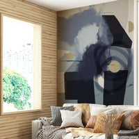 Abstract surreal face wall mural

