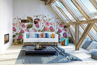 Artistic strawberry field wallpaper for interiors