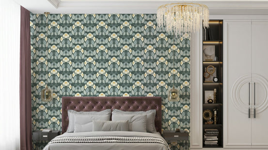Forest night floral folk art wall covering
 GD146
