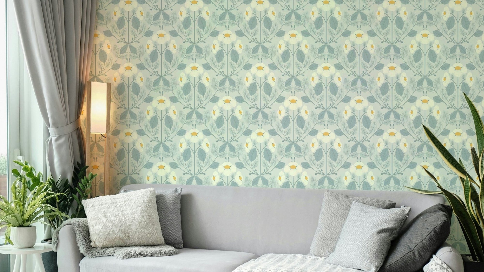 Strawberry Folk misty foliage wall design
 GD147
