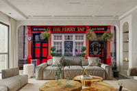 Lively restaurant wall wallpaper
