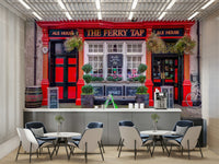 Chalkboard sign cafe mural wallpaper
