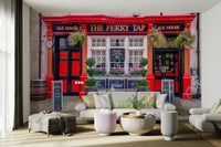 Traditional bar front mural design
