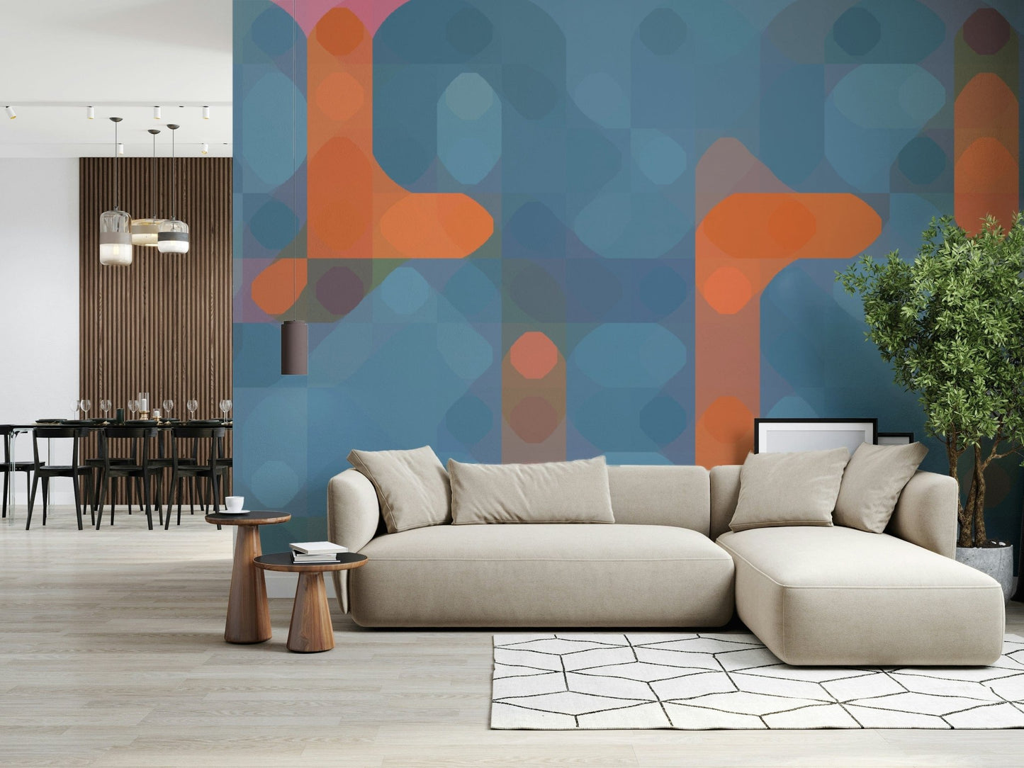 Home Streetlights wallpaper design vivid geometric abstract imagery., GD7124