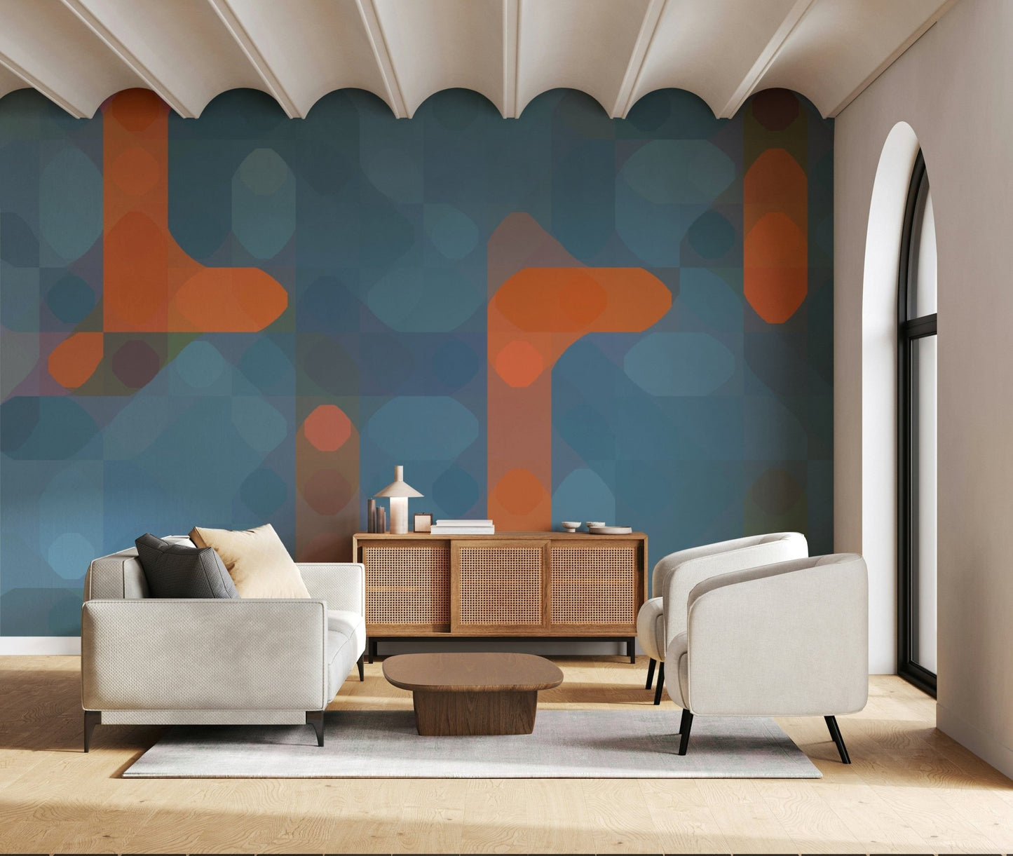 Streetlights peelable wall paper architectural inspired pattern elements., GD7124