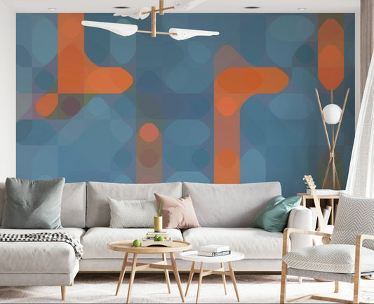 Vibrant Streetlights wall art subtle overlay shapes visual interest.