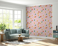 Red, green, yellow bulbs String Lights & Stars Wallpaper simple graphic image., GD6554