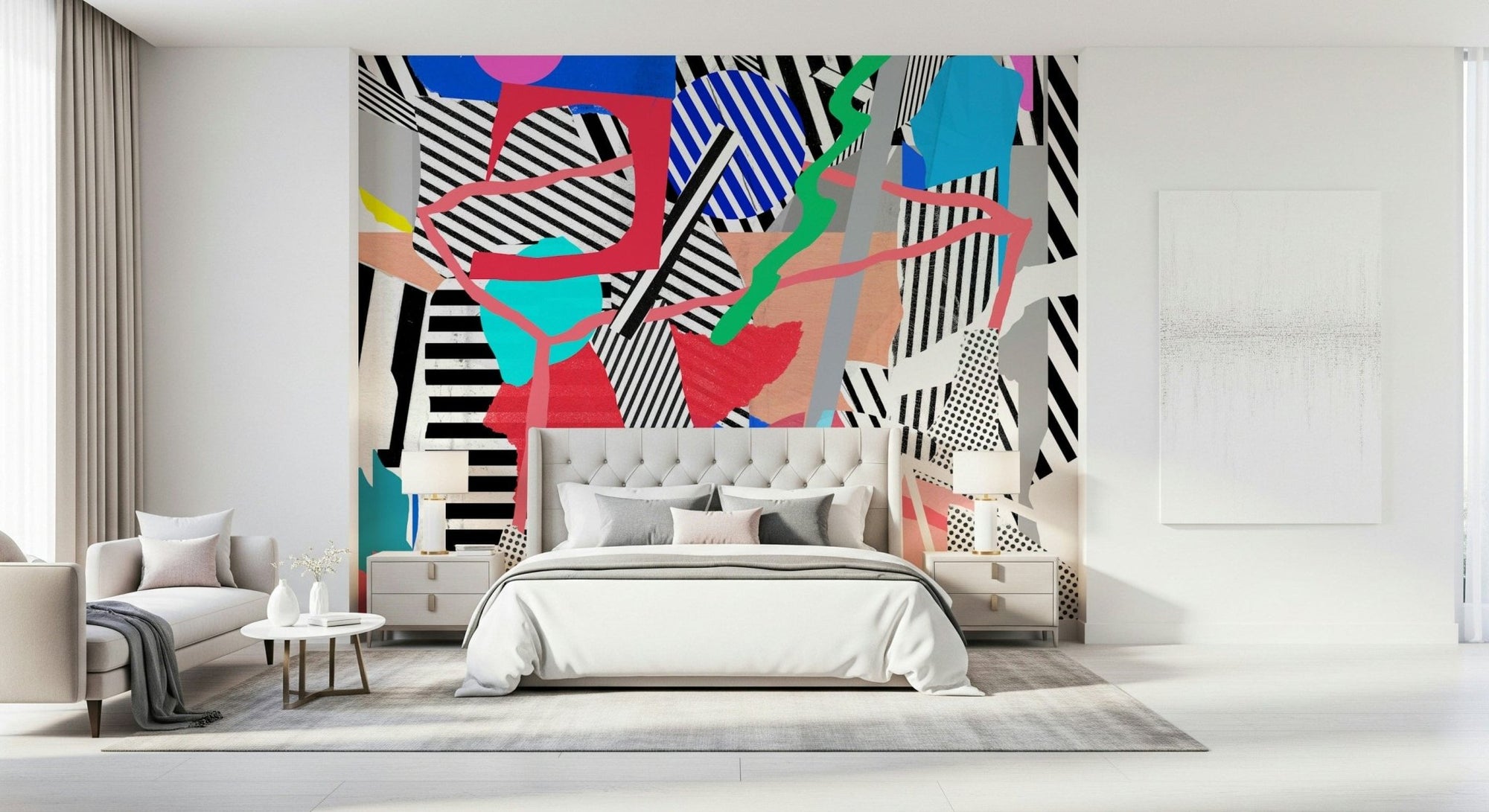 Stripaddicted Wall Mural with vibrant geometric shapes. GD5428