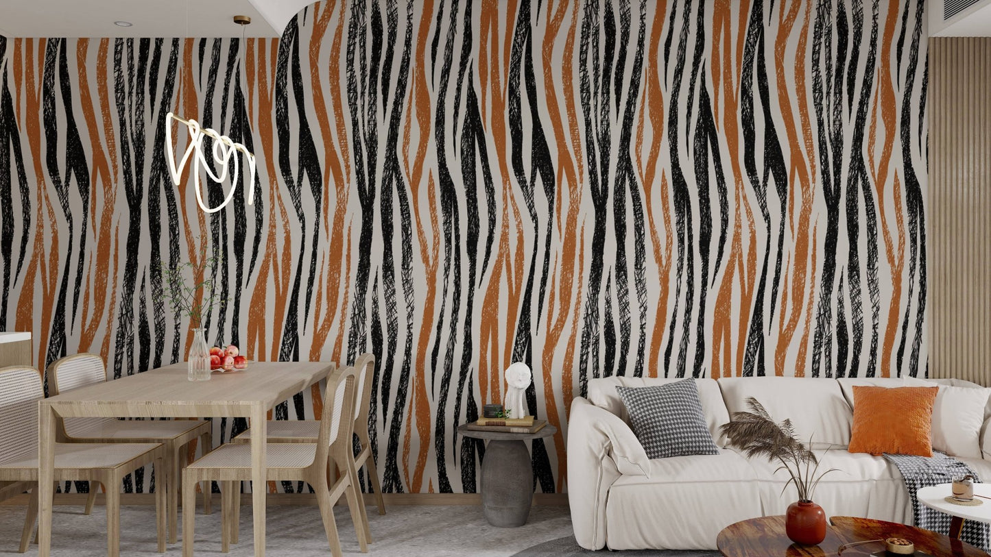 Striped Elegance Stylish Wallpaper Mural
