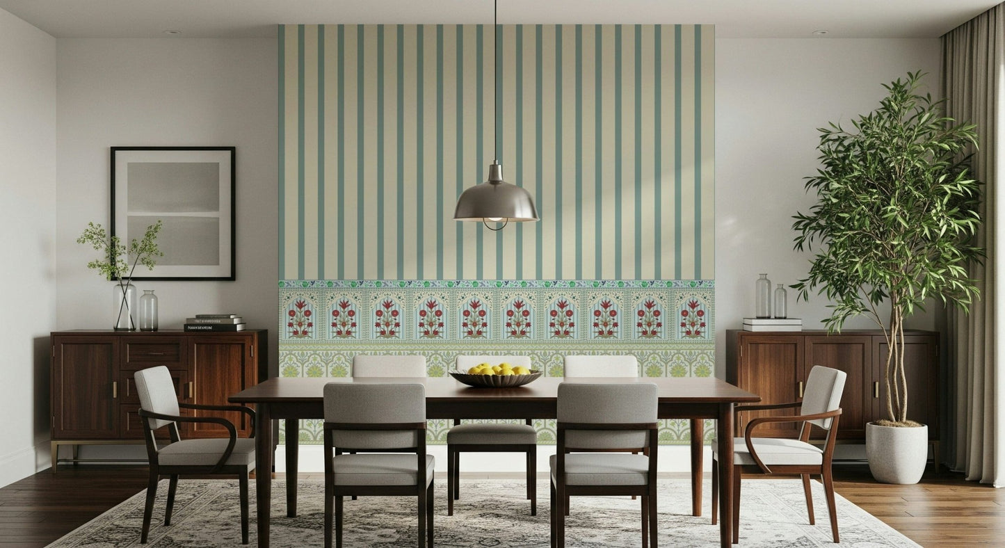 Striped Garden Border Wall Mural