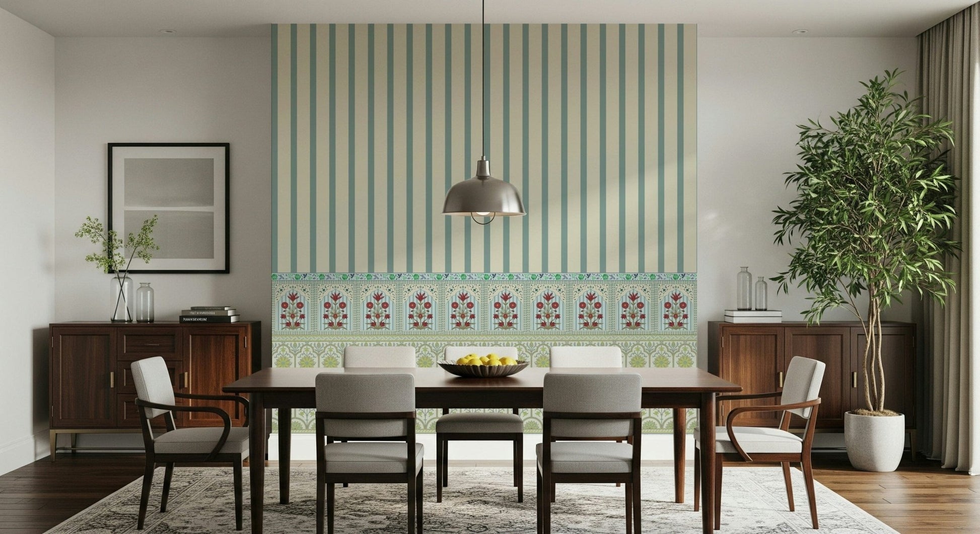 Striped Garden Border Wall Mural