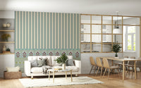 Striped Garden Border Wall Mural
