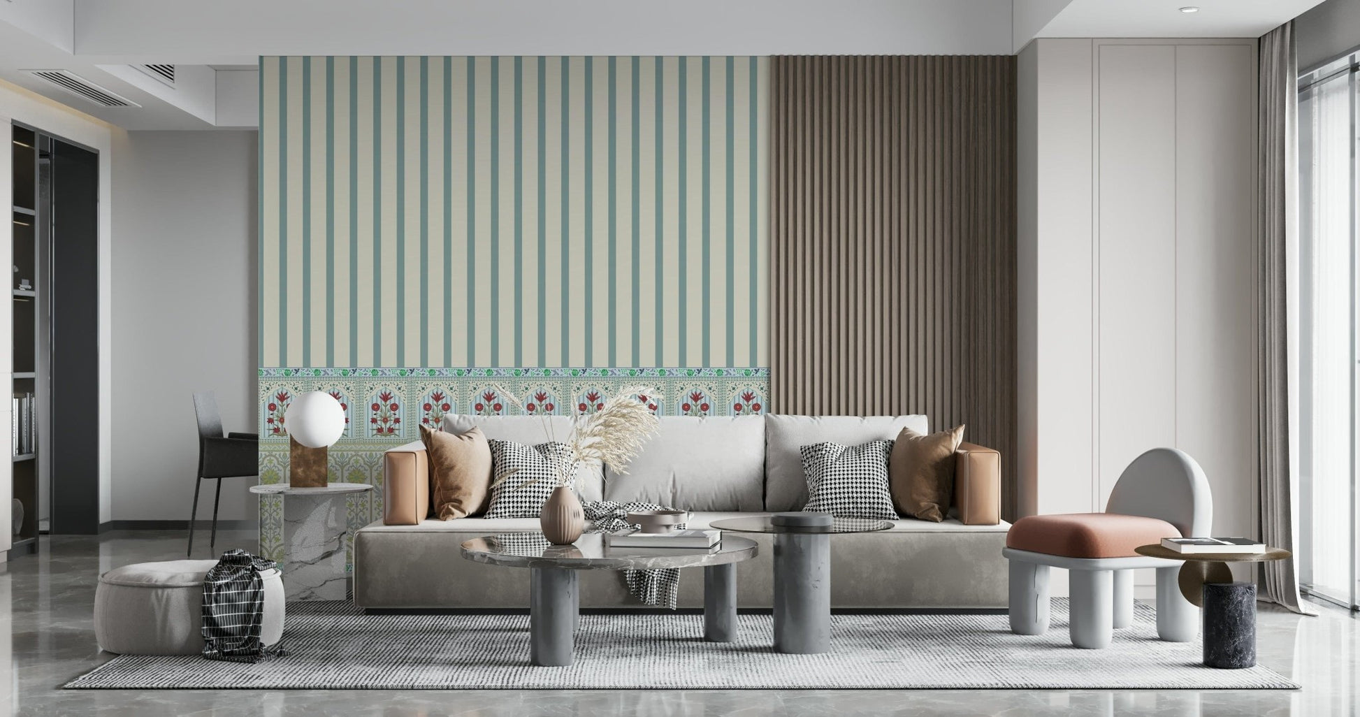Striped Garden Border Wall Mural