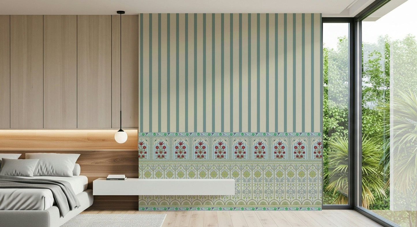 Striped Garden Border Wall Mural