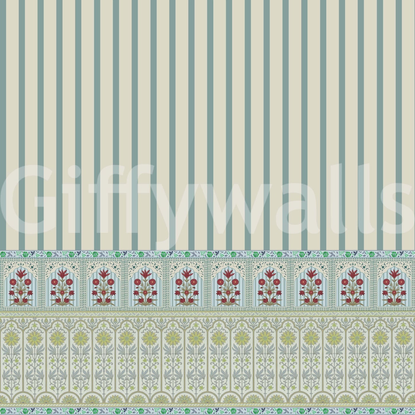 Striped Garden Border Wall Mural