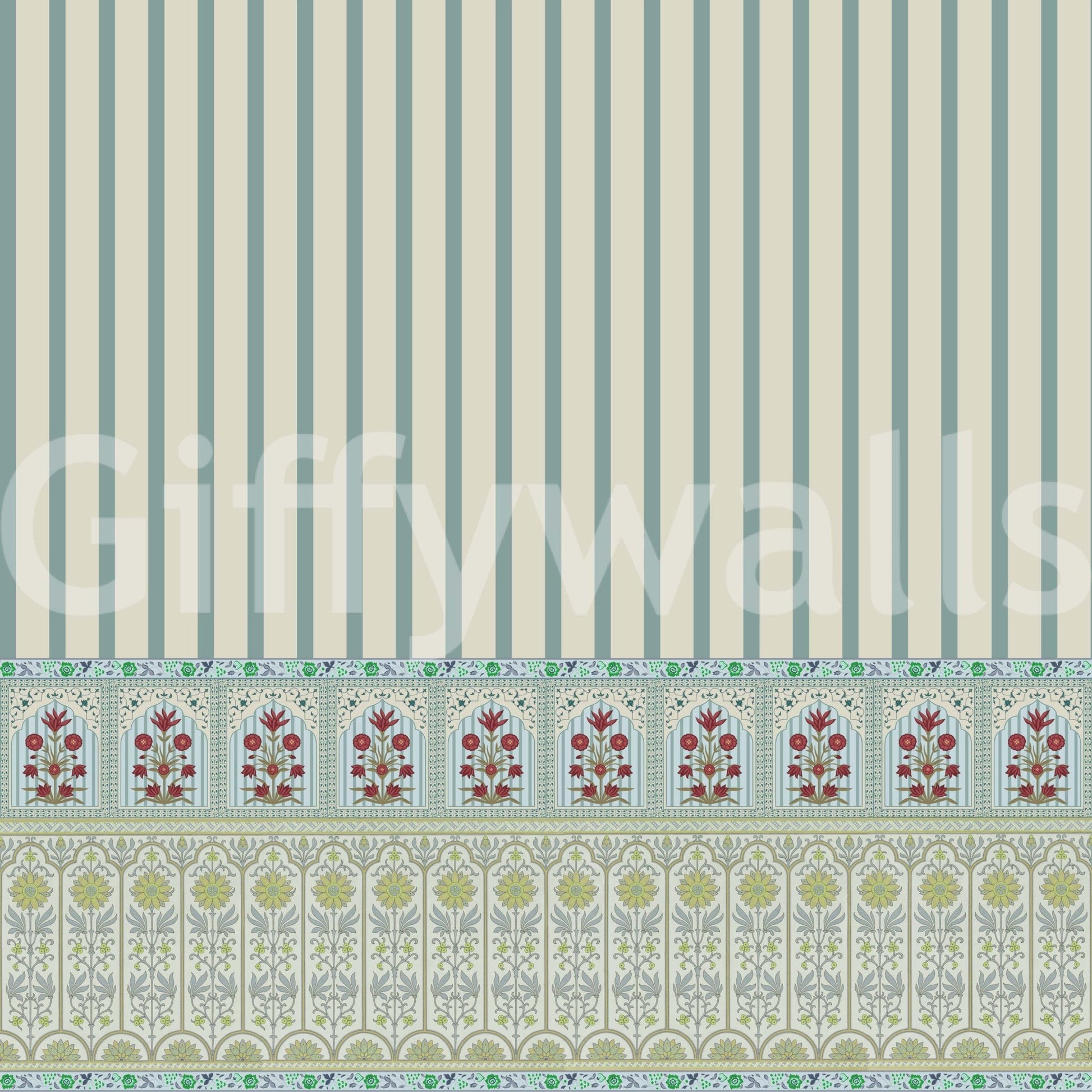 Striped Garden Border Wall Mural