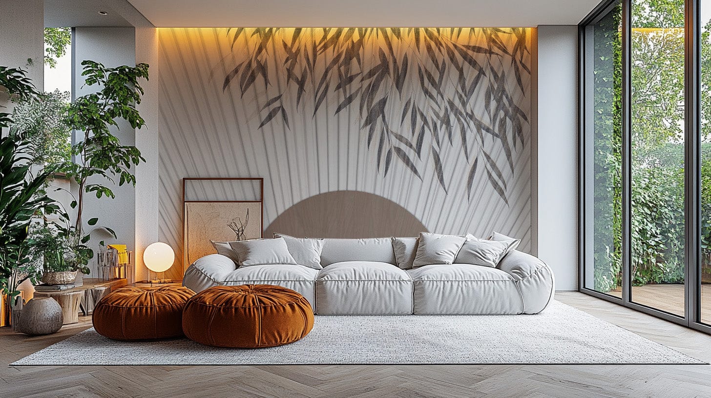 Bold striped illustration mural for modern, artistic walls., B658