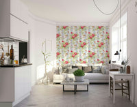 Classic striped floral wallpaper for walls


