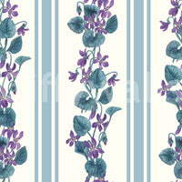 Lush green foliage and purple violets on the blue and violet Wallpaper⁠GD9443