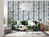 Bright entryway featuring this Stripes and violets Wallpaper ⁠GD9443