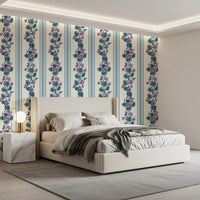 Calm bedroom mood created with the blue and violet Wallpaper⁠GD9443