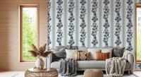Sophisticated Living room showcasing the Stripes and violets Wallpaper GD9443