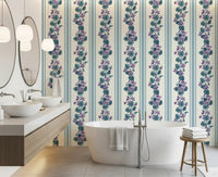 Bathroom featuring this blue and violet Wallpaper⁠GD9443