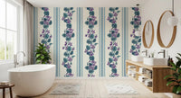 Purple petals trail along blue bands on this blue and violet Wallpaper⁠GD9443