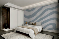 Fresh blue mural wallpaper for living room

